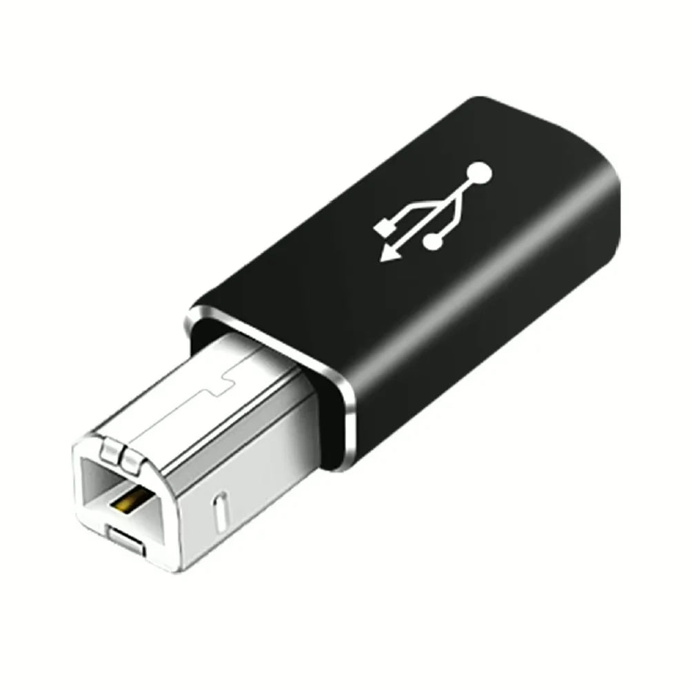 USB B Male to USB-C Female Adapter – Printer & MIDI USB Adapter Oasis Select Type-C to B ZT Black