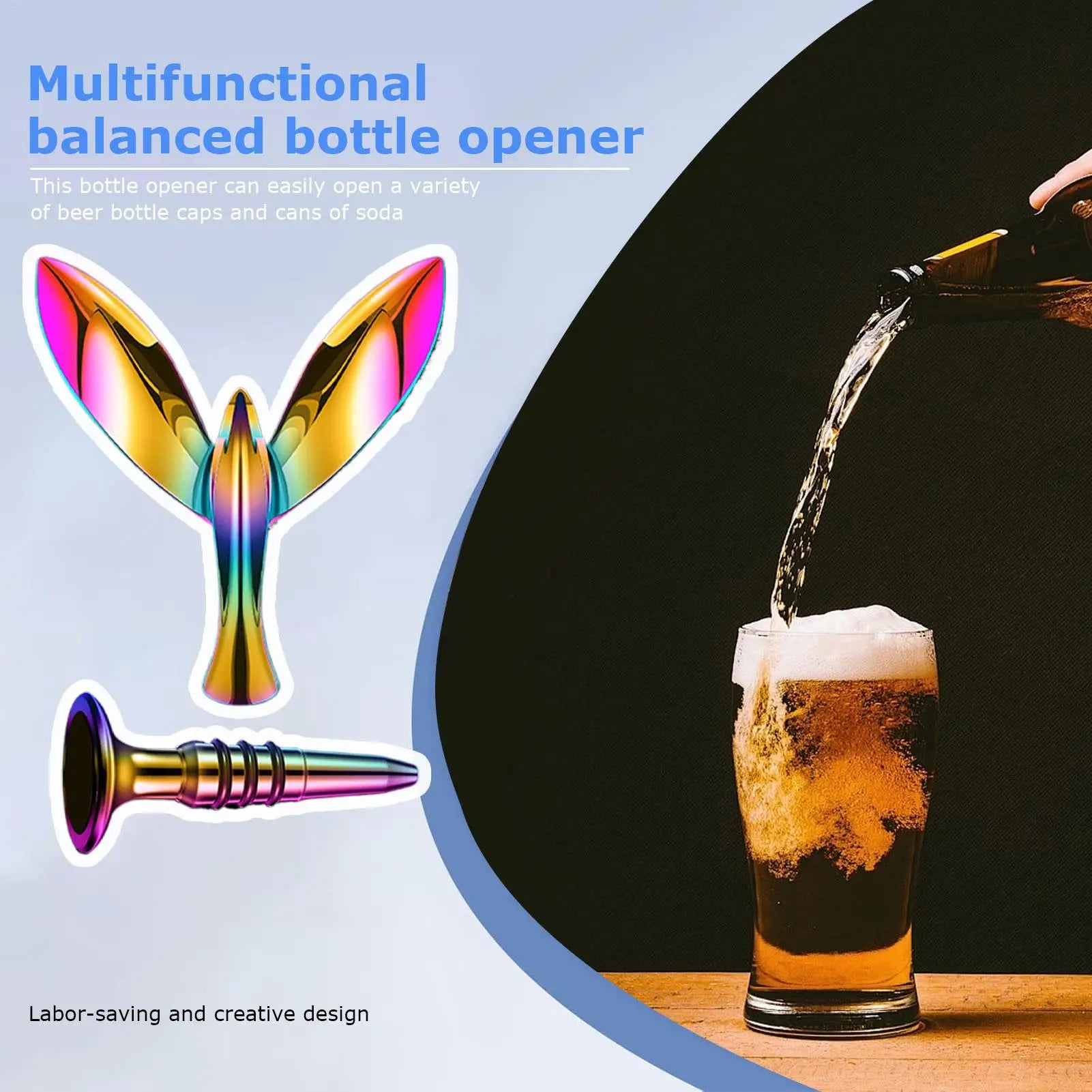 Beer Bottle Openers Manual Bottle Lids Opener Kitchen Tool Balanced Bird Bottle Opener for Bar Kitchen Home Parties Oasis Select