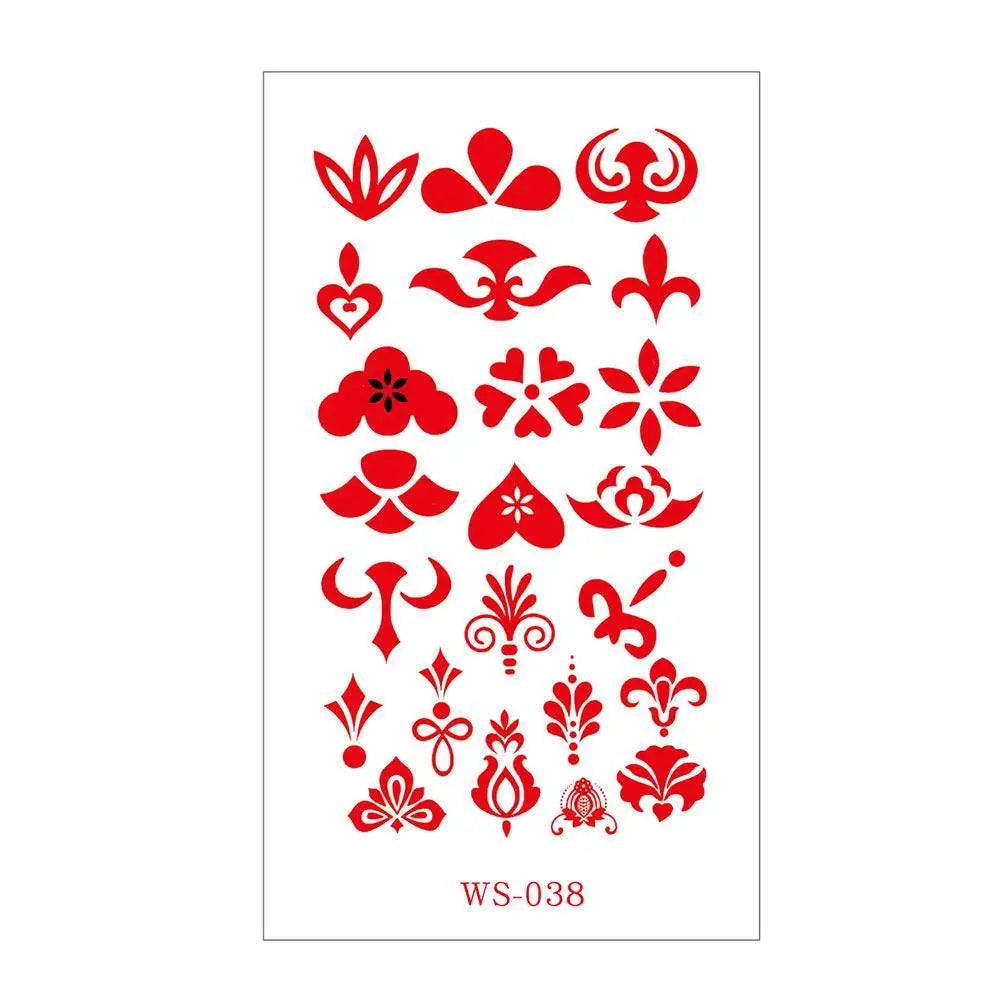 Classic Eyebrow Sexy Cute Retro Tattoo Paste Ancient Style Girl Baby Forehead Paste Hanfu Children's Temporary Tattoo Sticker Oasis Select