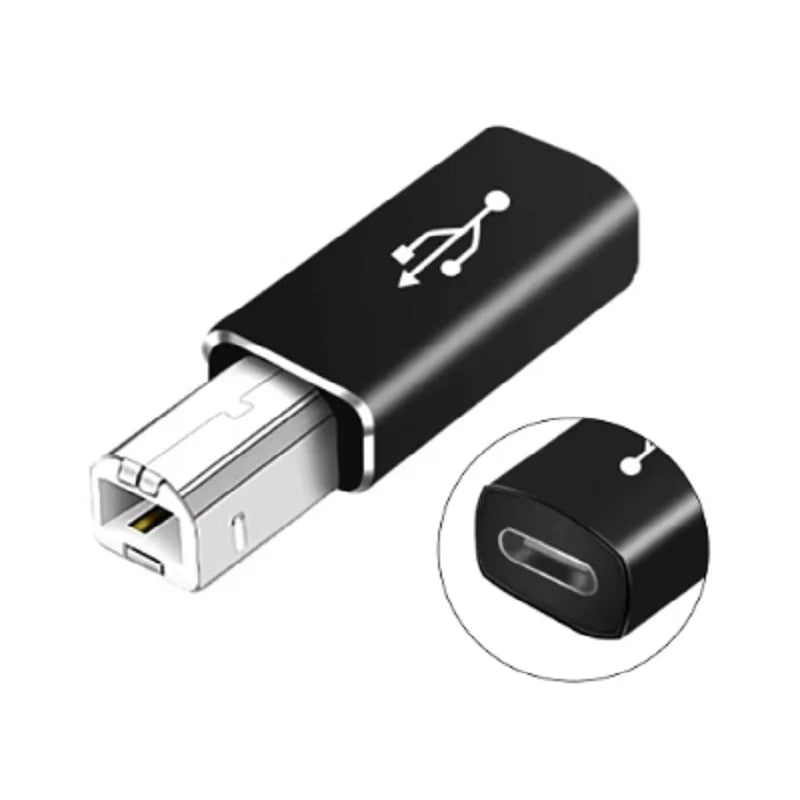 Type-c to square Printer Cable Adapter Converter DP 65W Fast Charging Data Transfer Cable Printer Scanner Electric Piano Adapter Oasis Select Straight