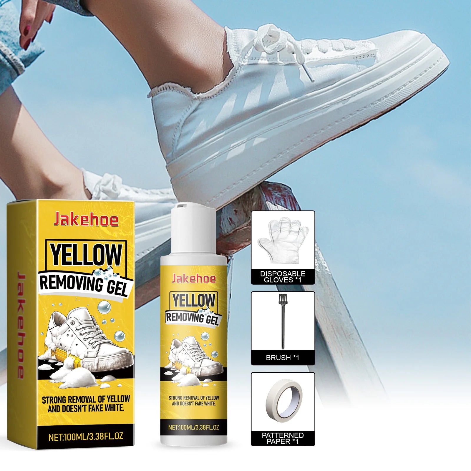 White Shoes Yellow Removal Gel Dirt Remover Shoe Whitening Remove Yellow Edge Deep Cleansing Brightening White Shoes Care 100ml Oasis Select