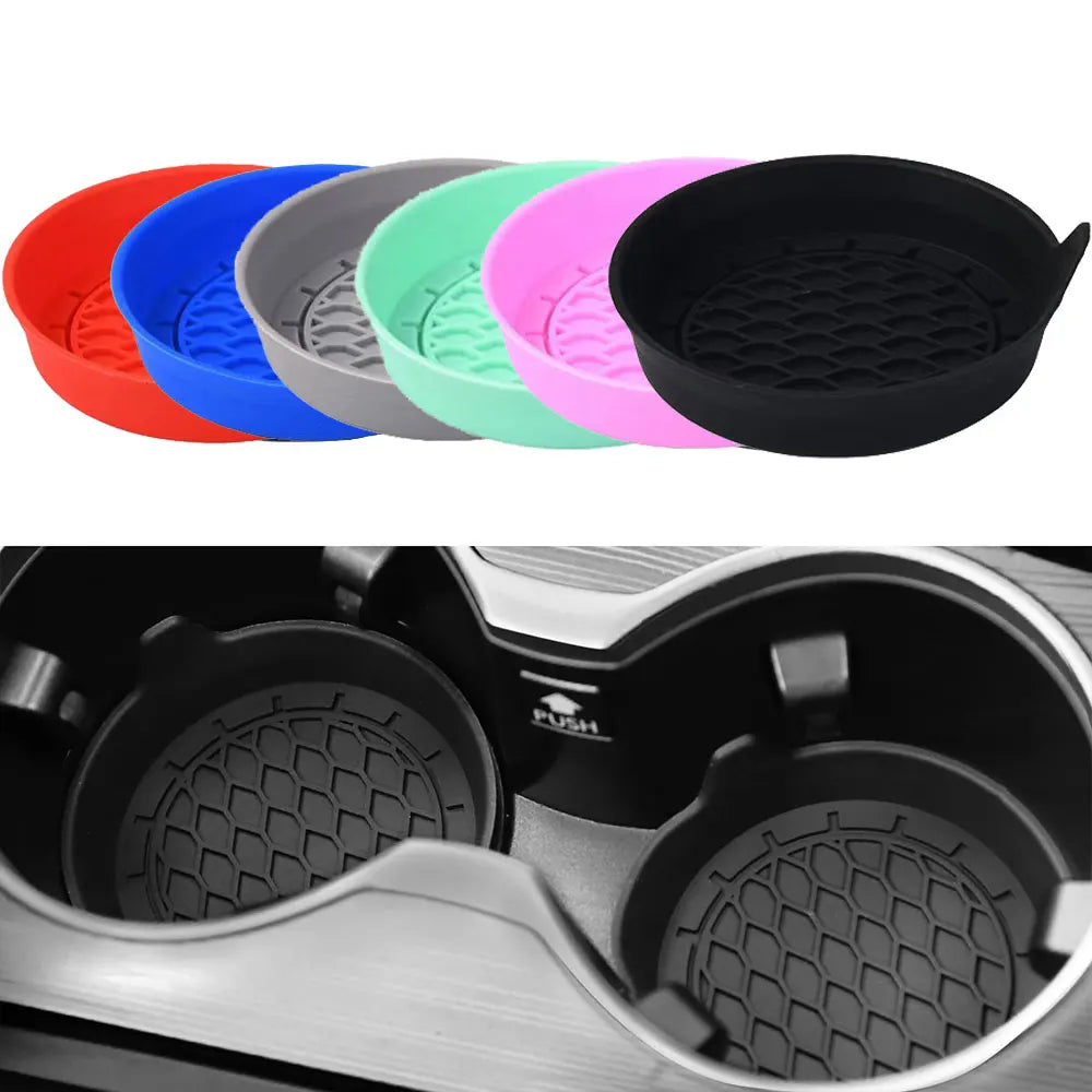 Silicone Car Cup Holder Insert Coasters – Non-Slip Set of 2/4