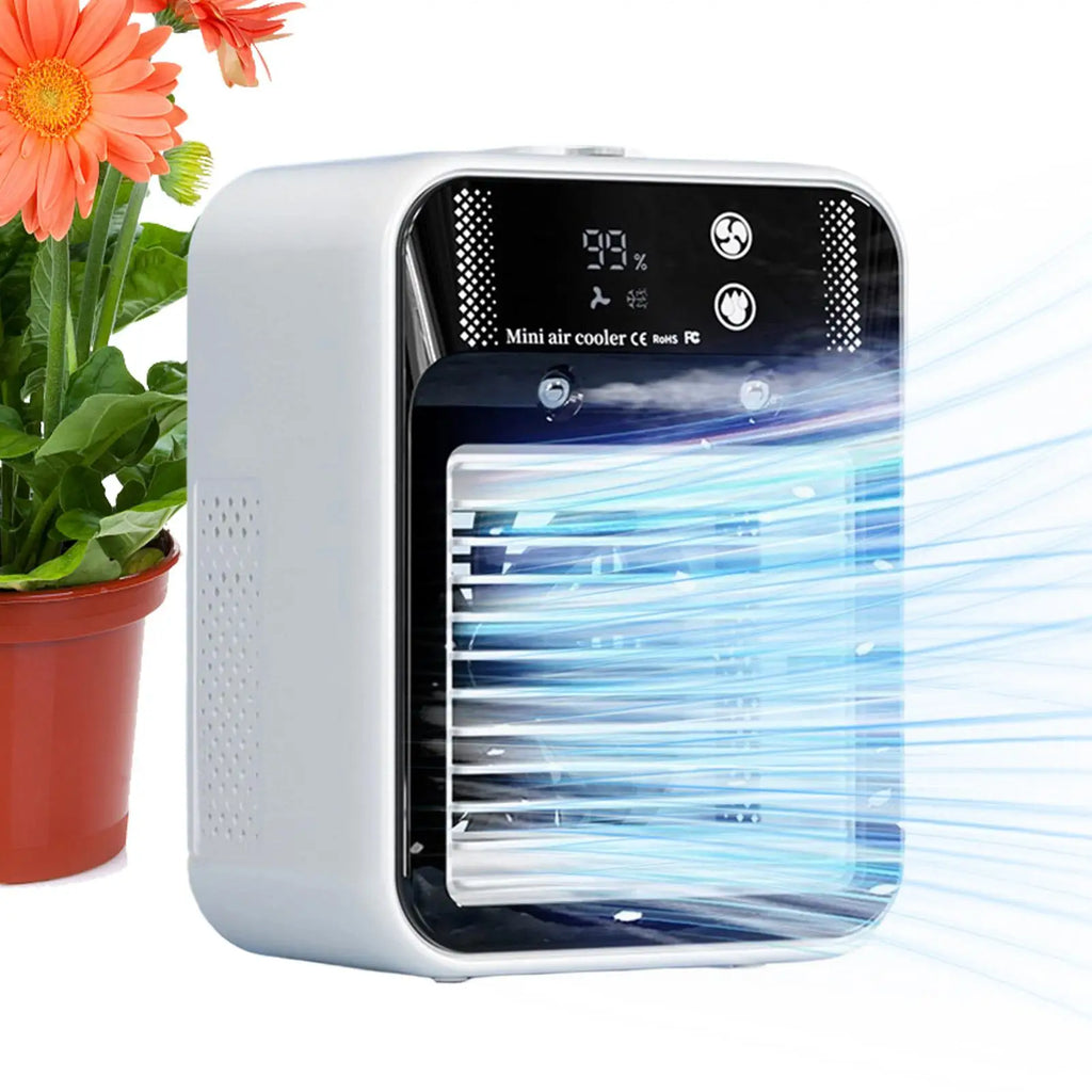 Air Cooler 2-Speeds Personal Cooling Mini Misting Ac 500ml Water Tank Portable Air Conditioner for Home Office Outdoor Car Oasis Select