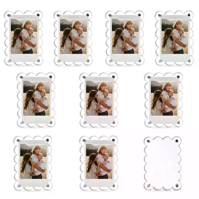 Acrylic Fridge Magnetic Frame Double Sided Refrigerator Magnet Picture Frame Fridge Photo Frame Clear Display Home Decoration Oasis Select