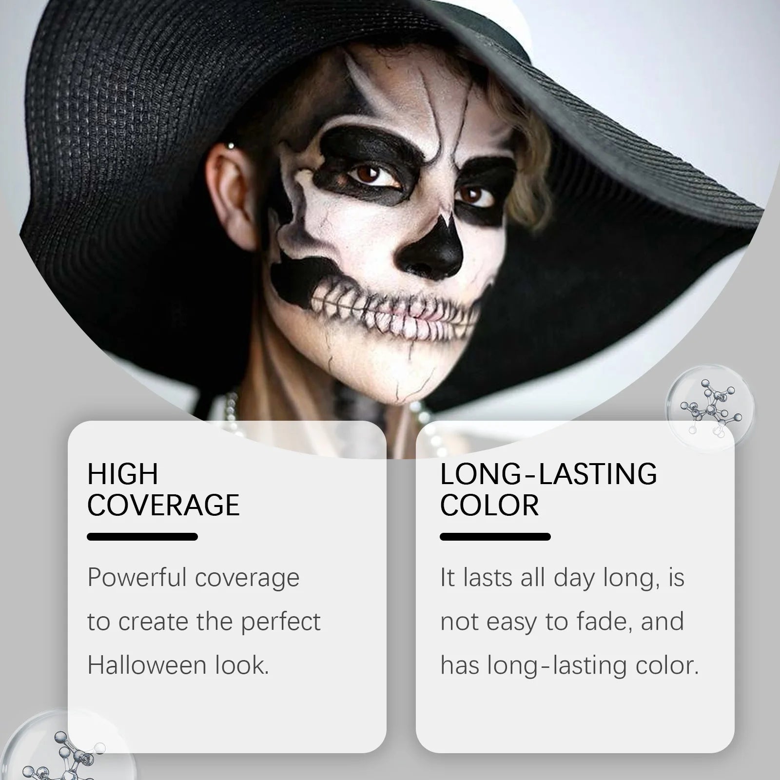 Halloween Liquid Face & Body Paint Black White 120ml | Eelhope