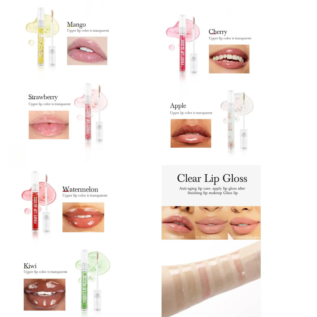 Glossy Lip Oil Moisturizer Transparent Fruit Flavor Shine Hydration Water Like Tinted Nourishing Care Gloss Oasis Select