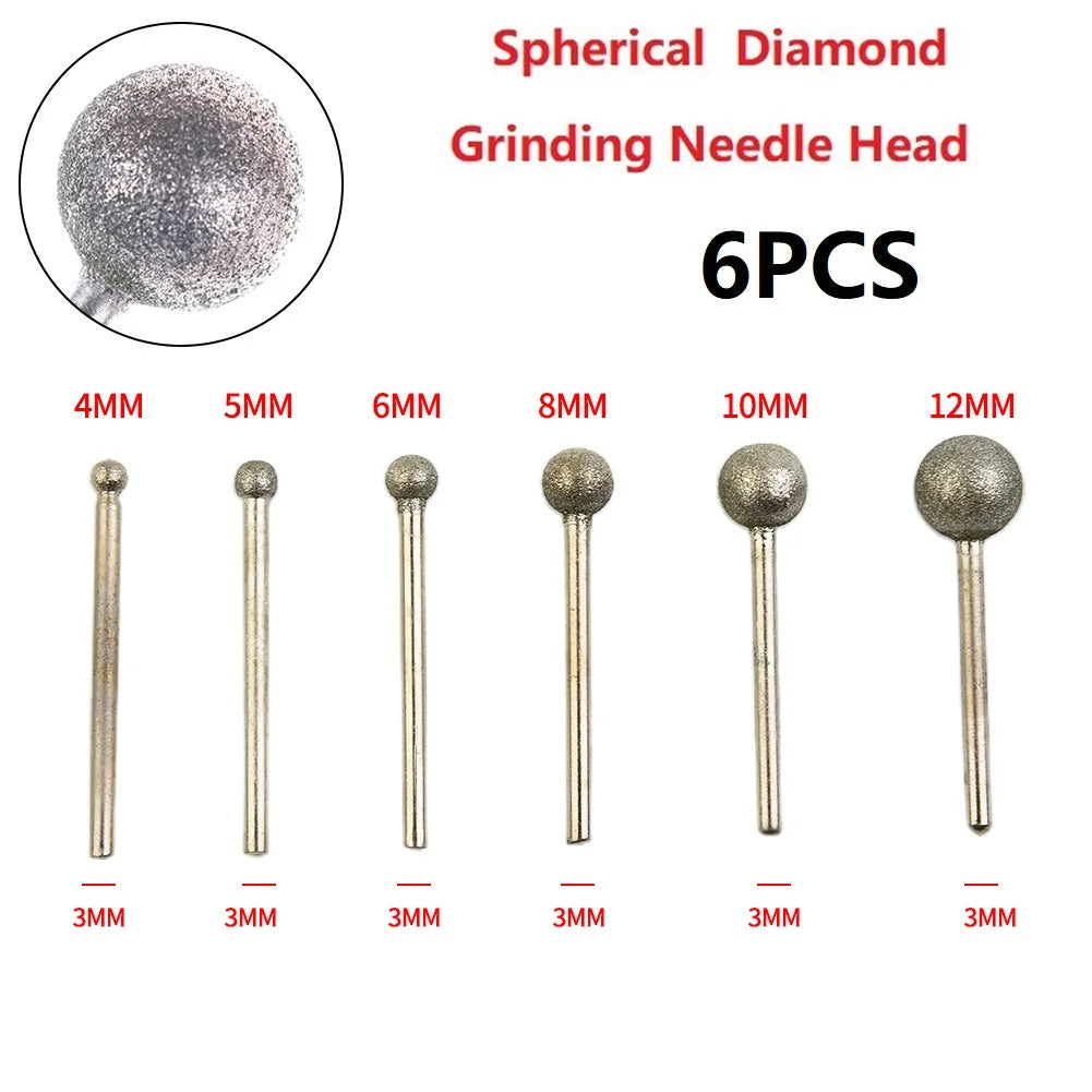 6-Piece Round Ball Burr Set 4–12mm | Abrasive Mounted Points Abrasive Burr Bit Set Oasis Select Default Title