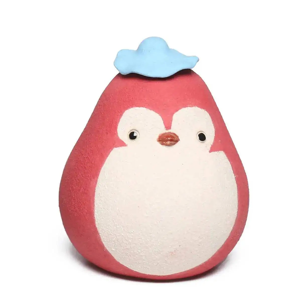 Yixing Zisha Tea Pet Penguin Eggplant Ornament Handmade Powder Clay Sculpture Little Chicken Cover Tray Tea Set Tea Play Tea Oasis Select