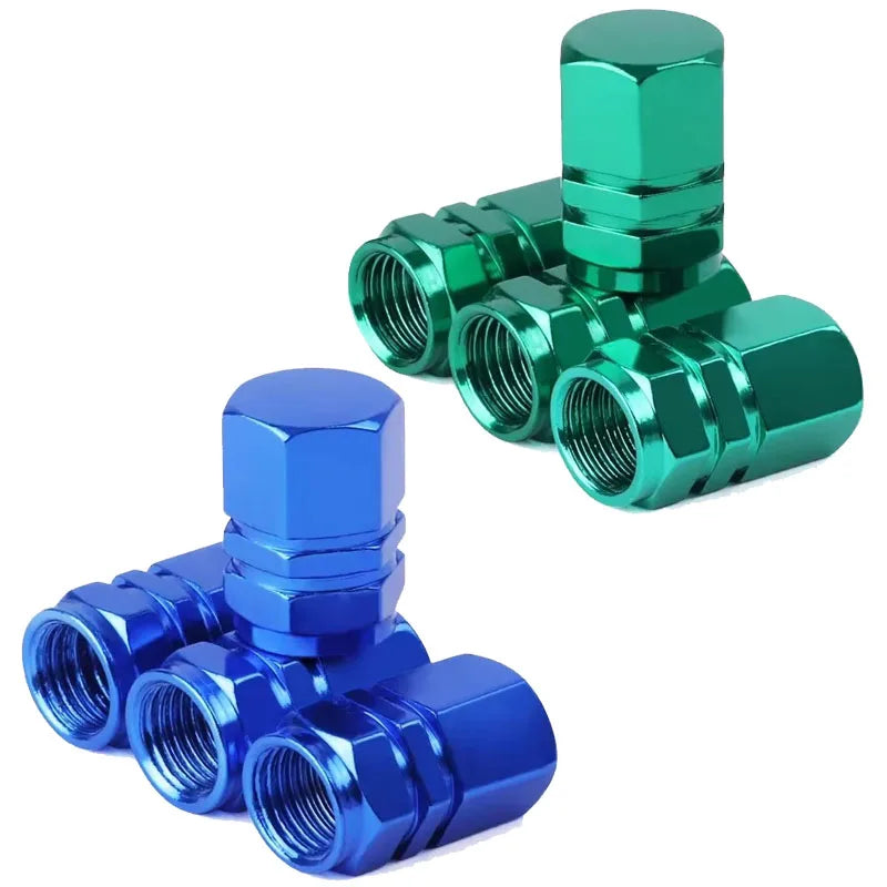 4/8Pcs Aluminum Alloy Car Tire Valve Caps Hex Tyre Valve Stem Cover Air Dust Caps Tire Valve Truck Bike Wheel Rim Valve Stem Cap Oasis Select Mix 8pcs 5