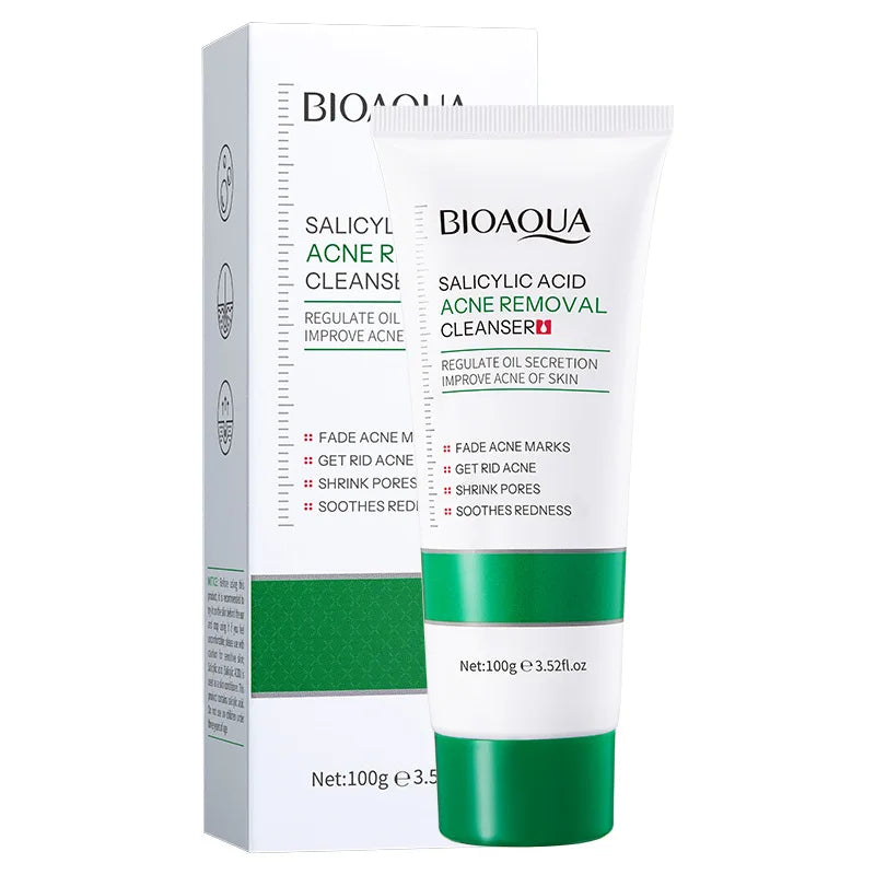 BIOAQUA Salicylic Acid Facial Cleanser Acne Treatment Moisturizing Oil Control skincare Face Wash Foam Face Cleanser Skin Care Oasis Select