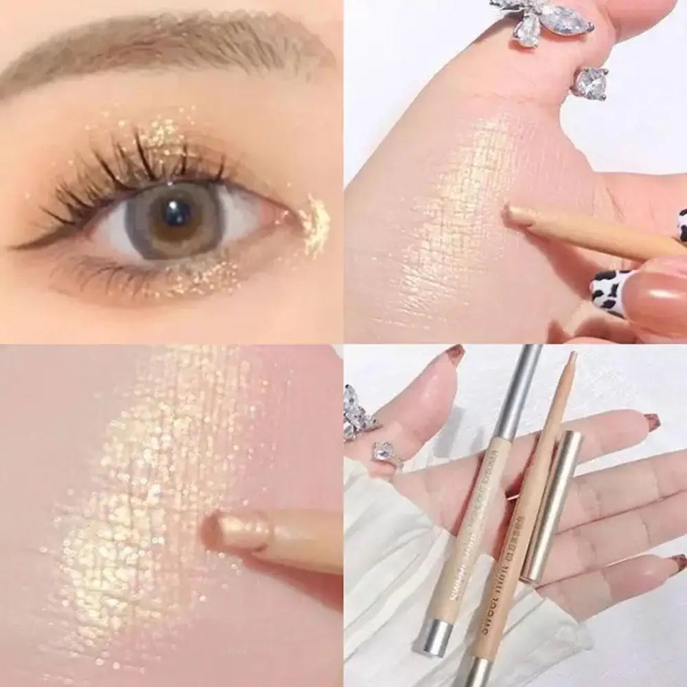 Sweet Mint Lying Silkworm Pencil Glitter Eyeshadow Pen Natural Long-Lasting Waterproof Shiny Eyeliner Outline Pen Stick Makeup Oasis Select