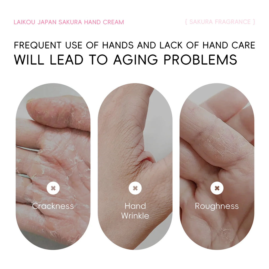 LAIKOU Cherry Blossom Hand Cream Moisturizing Nourishing Brightening Hydrating Hand lotion Creams Intensive Repair Hand Balm Oasis Select