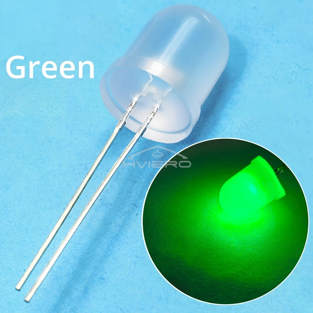10mm Diffused LED Beads 50/250pcs | Ultra Bright DIY Diodes