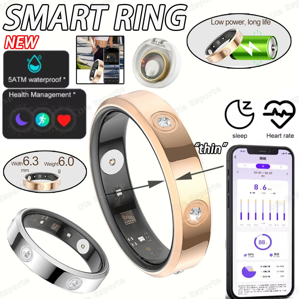 Ola Esporte Smart Ring – Heart Rate, SpO2 & Sleep Tracker IP68