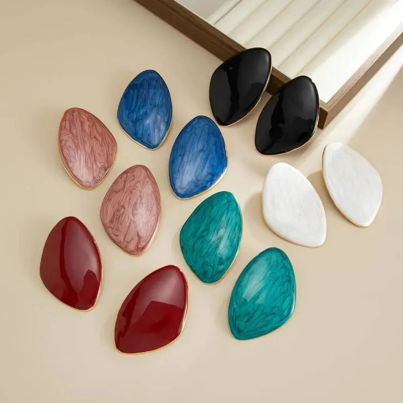 New Trendy Geometric Large Stud Earrings Women Vintage Drip Oil Irregular Triangle Earrings Party Jewelry Oasis Select