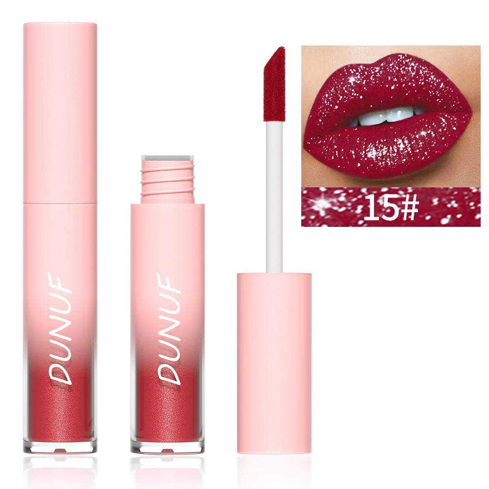 18-Color Flash Diamond Lip Gloss Set – Long-Lasting Shimmer
