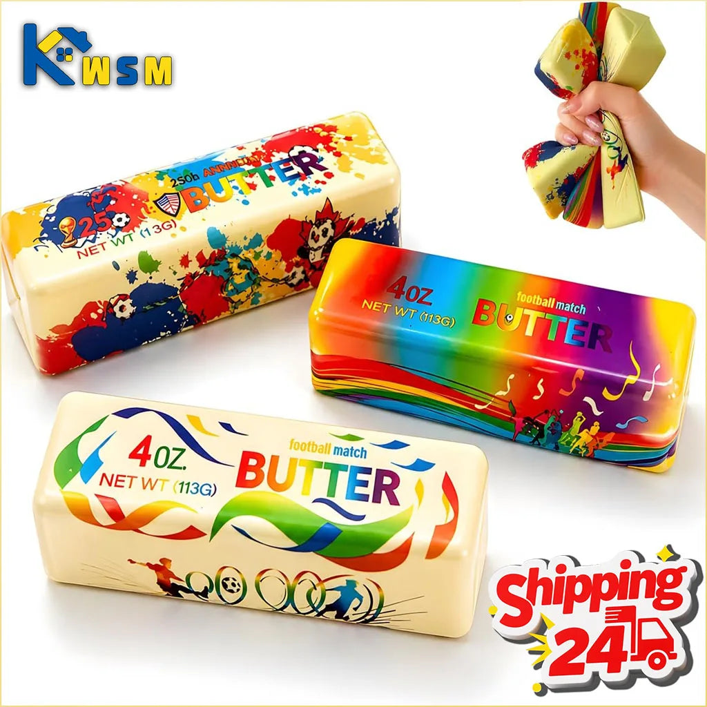 Slow Rise Squishy Butter Bar Football Fidget Toy – 1–10 Pack