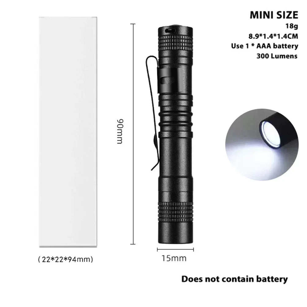 Mini XPE LED Flashlight | Compact Waterproof EDC Pen Torch