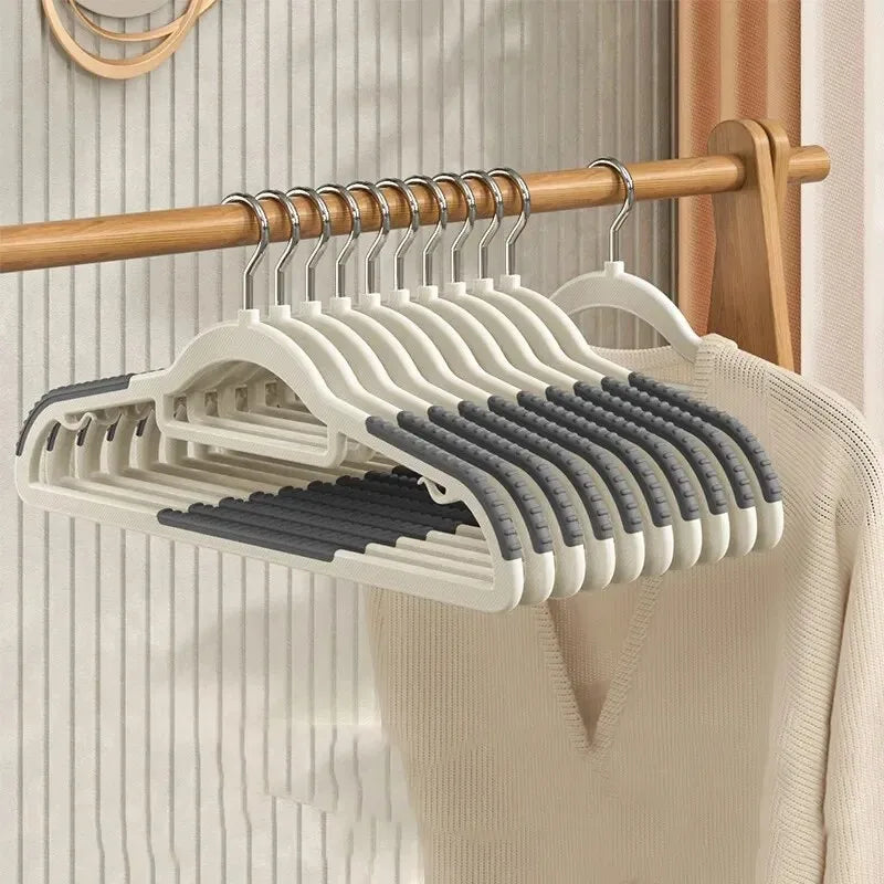 10Pcs Black/Orange/Grey Multifunctional Wet and Dry Household Hanger Suitable for Hanging Clothes Bedroom Wardrobe Anti-Slip Oasis Select Gray 10PCS