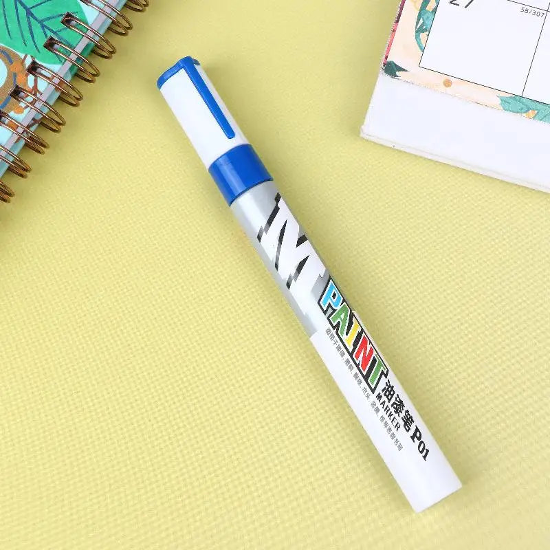 1Pcs Waterproof Marker Paint Pen Vehicle Touch-Up Paint Tyre Oily Markers Quick Drying Signature Pen Stationery Supplies Oasis Select Blue