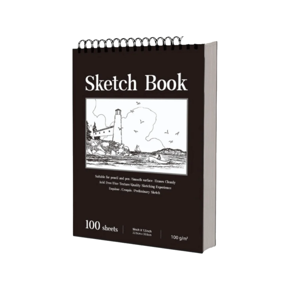 100 Sheets Coil Sketchbook Portable Easy To Tear Spiral Bound Artist Sketchbook Acid-Free Paper Perforated Pages Oasis Select Style-D