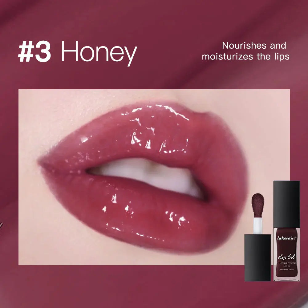 Glow Reviver Lip Oil Nourishing Tinted Lip Oil Moisturizing Honey Lip Gross Mirror Hydrating Lips Care Makeup Cosmetics Oasis Select 3 Honey