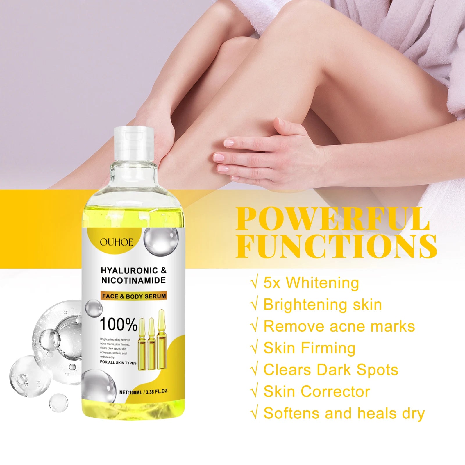 Hyaluronic Acid & Nicotinamide Face Serum – Brighten & Firm Face & Body Serum Oasis Select