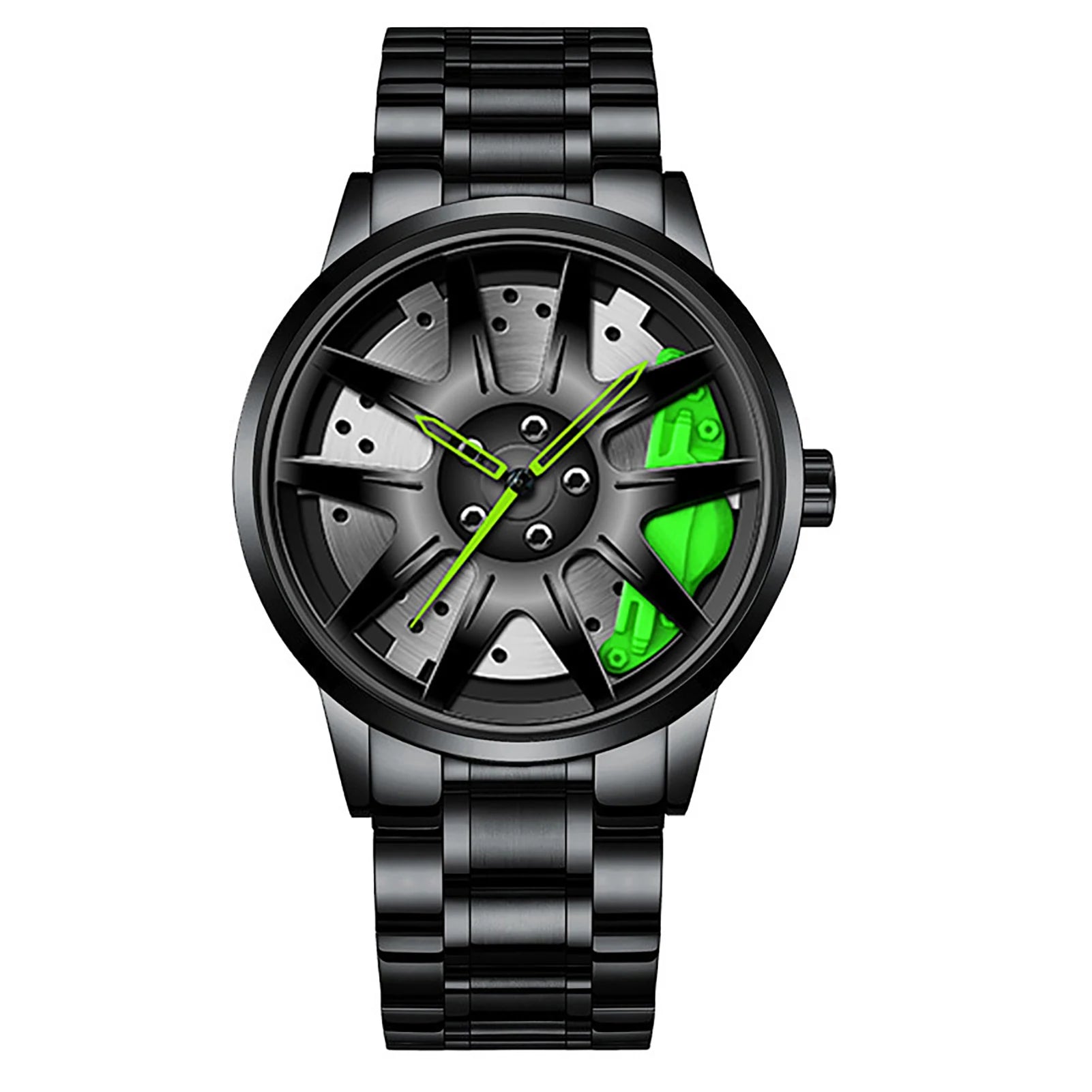 Men's Car Rim Quartz Watch – Leather Strap Round Dial