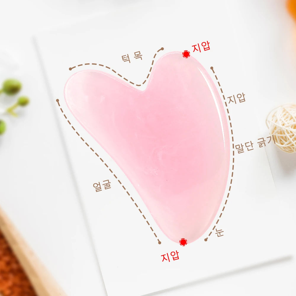 Natural Rose Quartz Gua Sha Tool Facial Massage Scraper for Skin Lifting & Tension Relief Ideal for Daily Skincare Routine Oasis Select