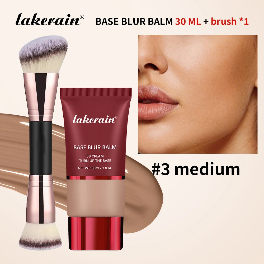 Liquid Foundation and Dual-Brush Combo Long Lasting 24H Control Oil Smooth Matte Balancing Shine Base Foundations Cosmetics Oasis Select SET 3