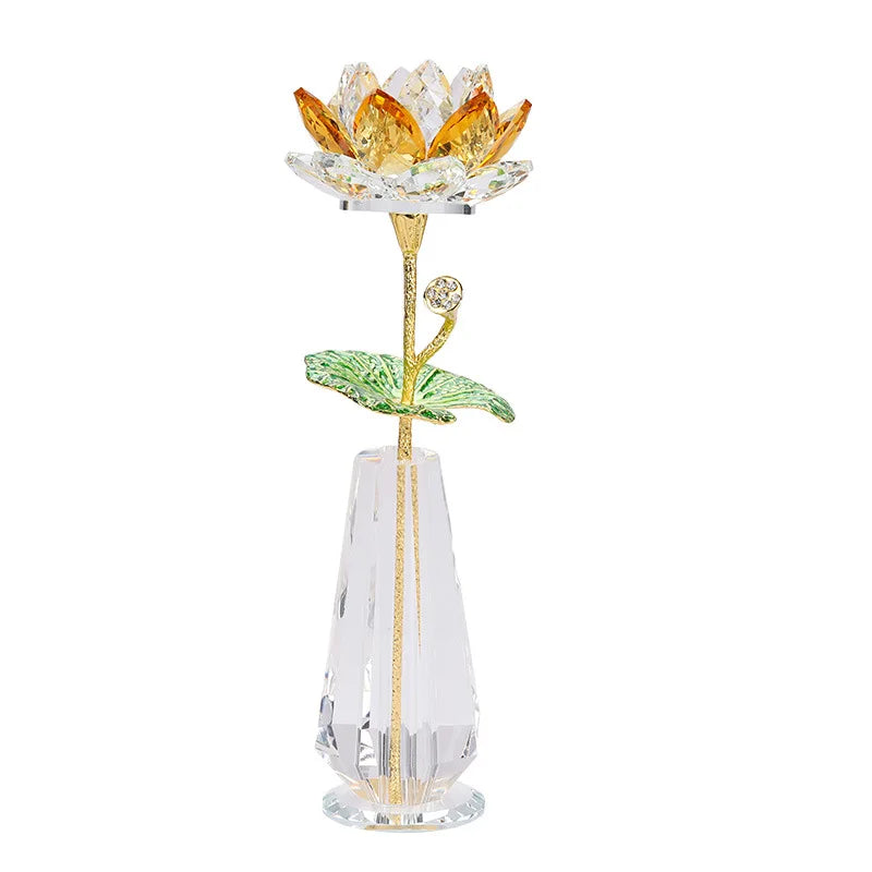 Crystal Lotus Creative New Lotus Living Room Coffee Table Opening New House Good Lianlian Simulation Flower Decoration Oasis Select