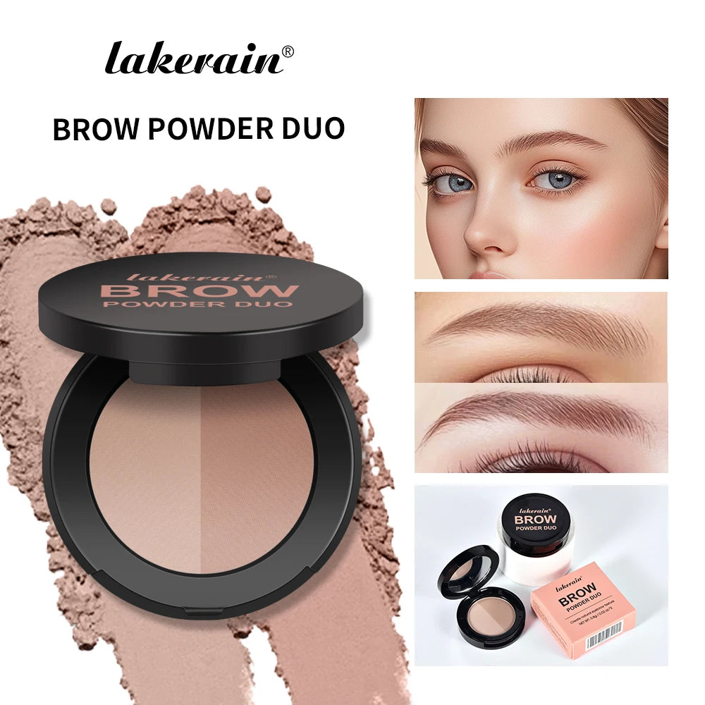 Brow Powder Duo Two-color Eyebrow Powder Design Long-Lasting Natural 3-Dimensional Eyebrow Shape Makeup Fine Powder Cosmetic Oasis Select
