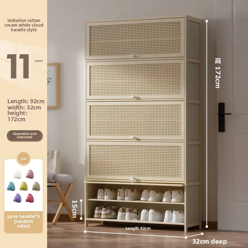 Cabinet household door against the wall large capacity entrance entrance entrance integrated solid wood storage shoe rack Oasis Select Eleven floors 92