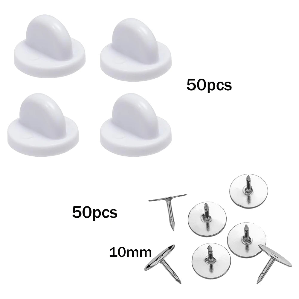 100pcs PVC Rubber Pin Backs Heliltd Butterfly Clutch Tie Tacks Blank for DIY Uniform Badges Holder Clasp Lapel Pin Enamel Pins Oasis Select Set 7