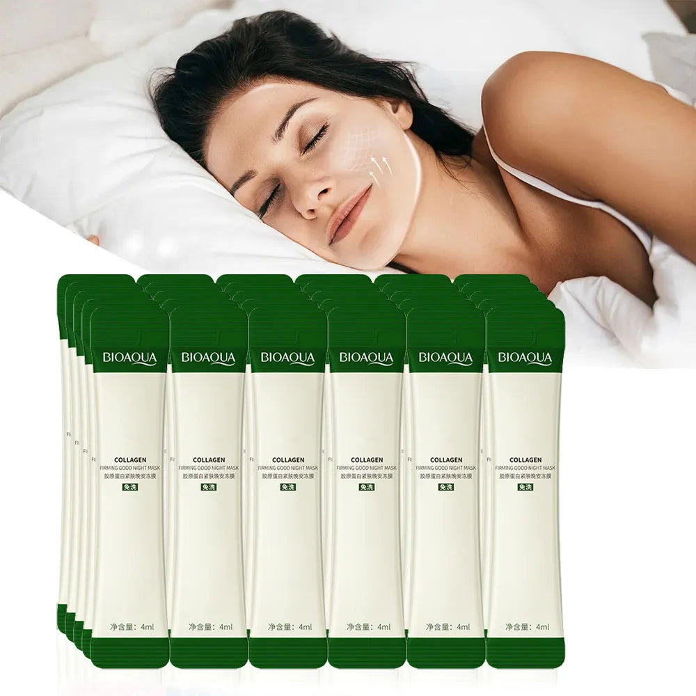 BIOAQUA Collagen Sleeping Face Mask 30pcs – Anti-Aging Overnight Sleeping Face Mask Oasis Select Collagen 30pcs