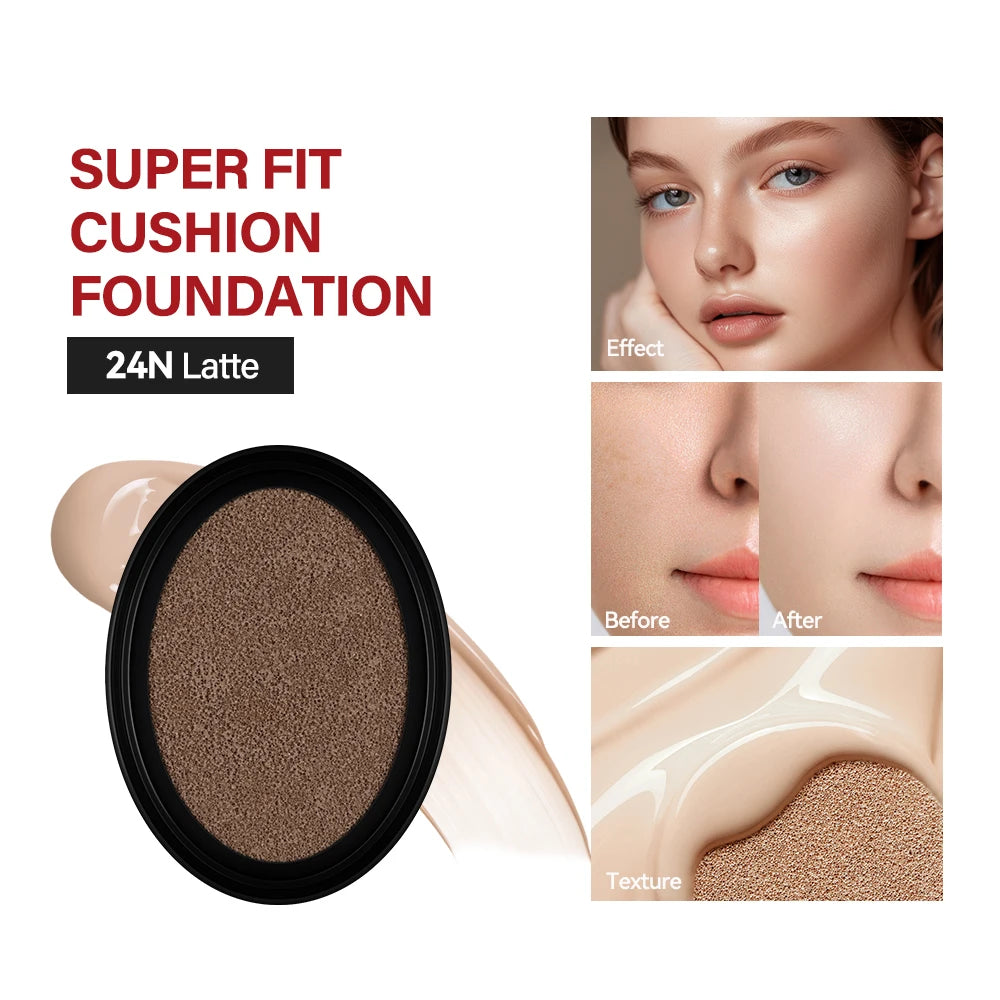 Waterproof Cushion Foundation Refill Long-lasting High Coverage Foundations Korean Makeup CC Cream Foundation Tone Up Cream Oasis Select