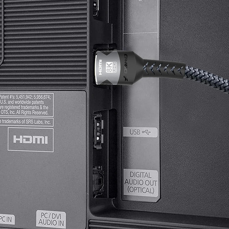 8K HDMI Cables 2.1 48Gbps High Speed HDMI Braided Durable Perfect Cord-4K@120Hz 8K@60Hz ForHDR Video Cable PC Laptop TV PS5 Oasis Select