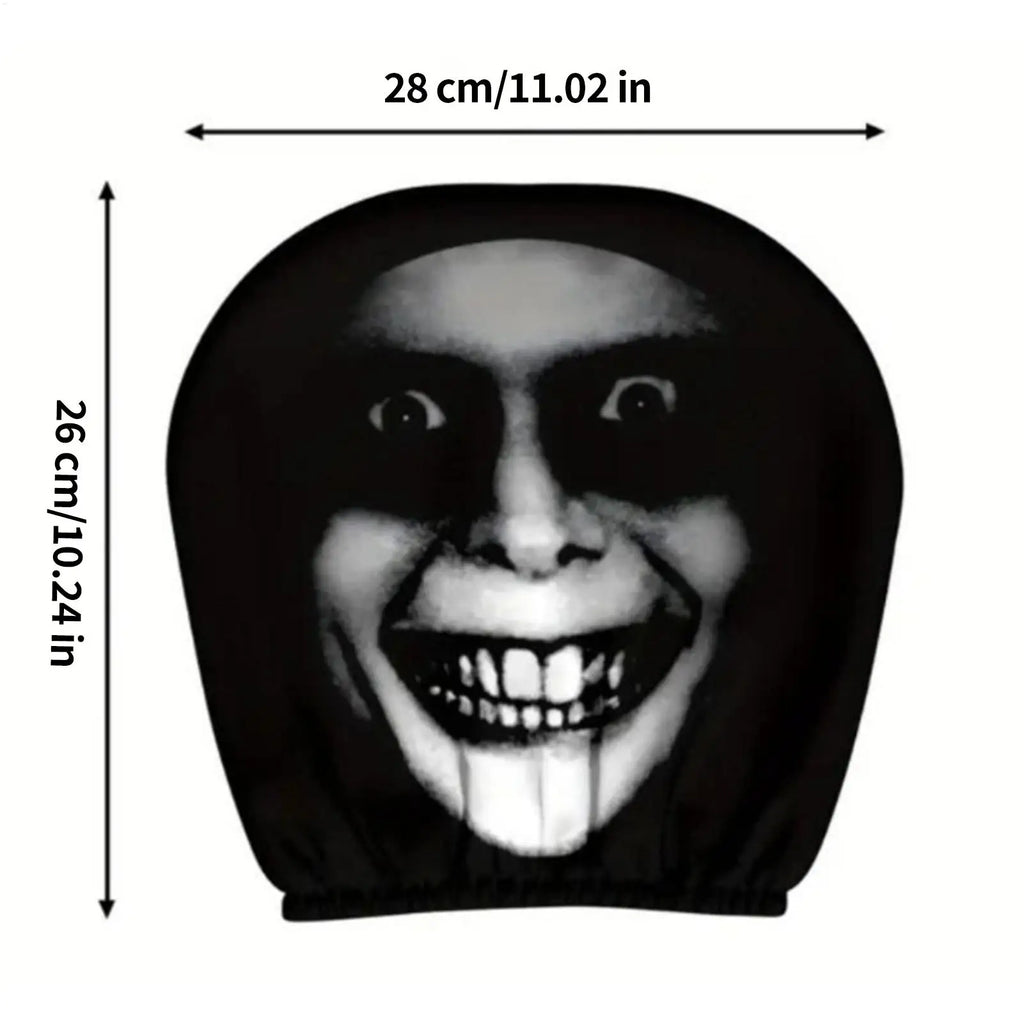 Car Head Rest Covers Set Halloween Car Seat Head Rest Protector Funny Vehicle Accessories for School Bus Pickups Sedan Truck Van Oasis Select