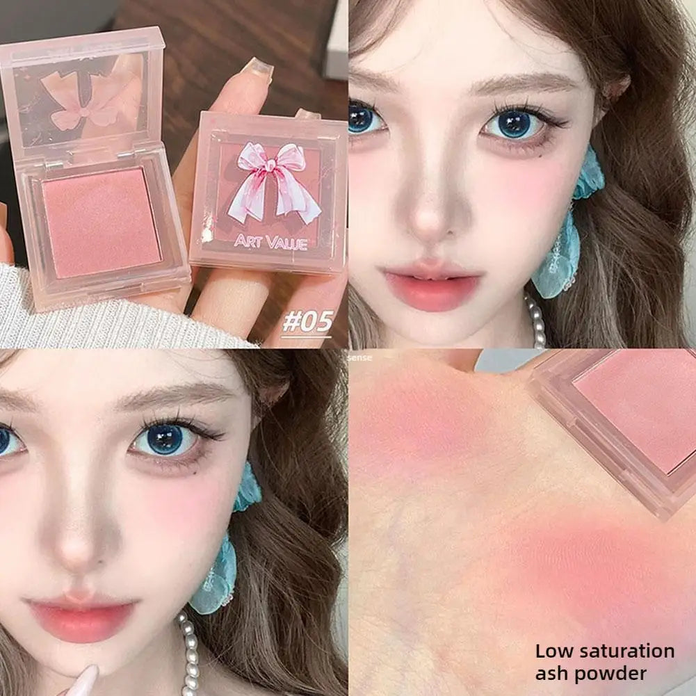 4 Lipstick+1 Powder Blusher Cosmetics Gift Box Set Smooth Texture, Color Rendering Valentine's Day Birthday Lipstick Gift Box Oasis Select
