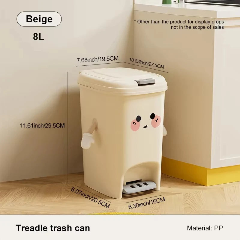 UFORU Creative trash can household advanced sense large capacity kitchen living room press pedal double open trash can Oasis Select 8L
