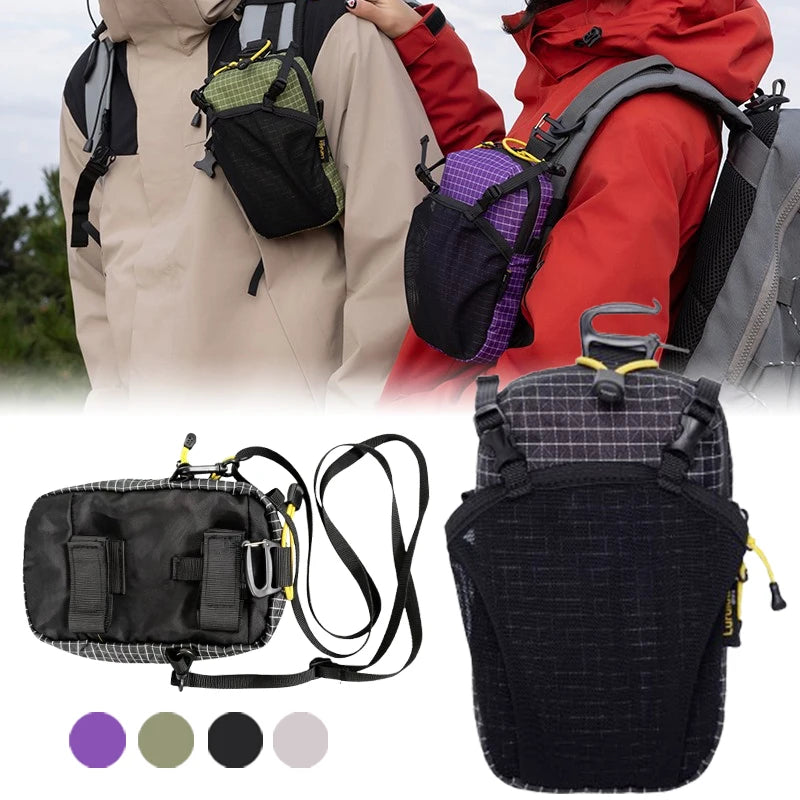 Water Bottle Holder Phone Pocket Outdoor Waterproof Adjustable Strap Nylon Backpack Shoulder Pouch for Cycling Hiking Camping Oasis Select