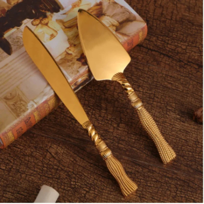2Pcs Wedding Cake Knife and Shovel Pizza Bread Knife Wedding Supplies Cake Knife Triangle Bread Shovel Baking Tools Oasis Select