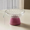 Sophisticated Jumbo Washable Fruit Bowl with Stand - Stylish, Sanitary Tabletop Manager and Decorative Focal Point Oasis Select Transparent