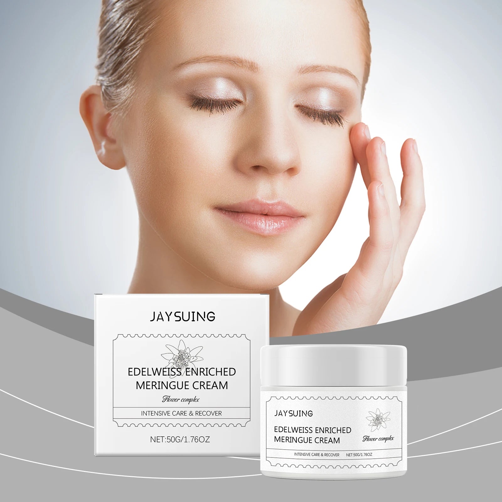 Jaysuing Collagen Cream & Hyaluronic Acid Essence Set 50g Facial Moisturizer Set Oasis Select