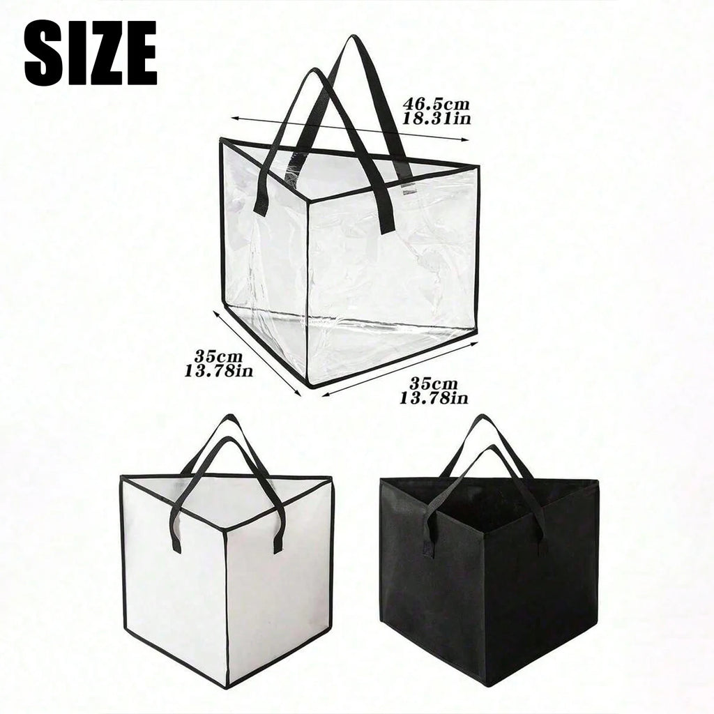 Clothes Hanger Organizer Large Capacity Triangle Storage Bag Foldable with Handle Space-Saving Clear Transparent for Wardrobe Ho Oasis Select