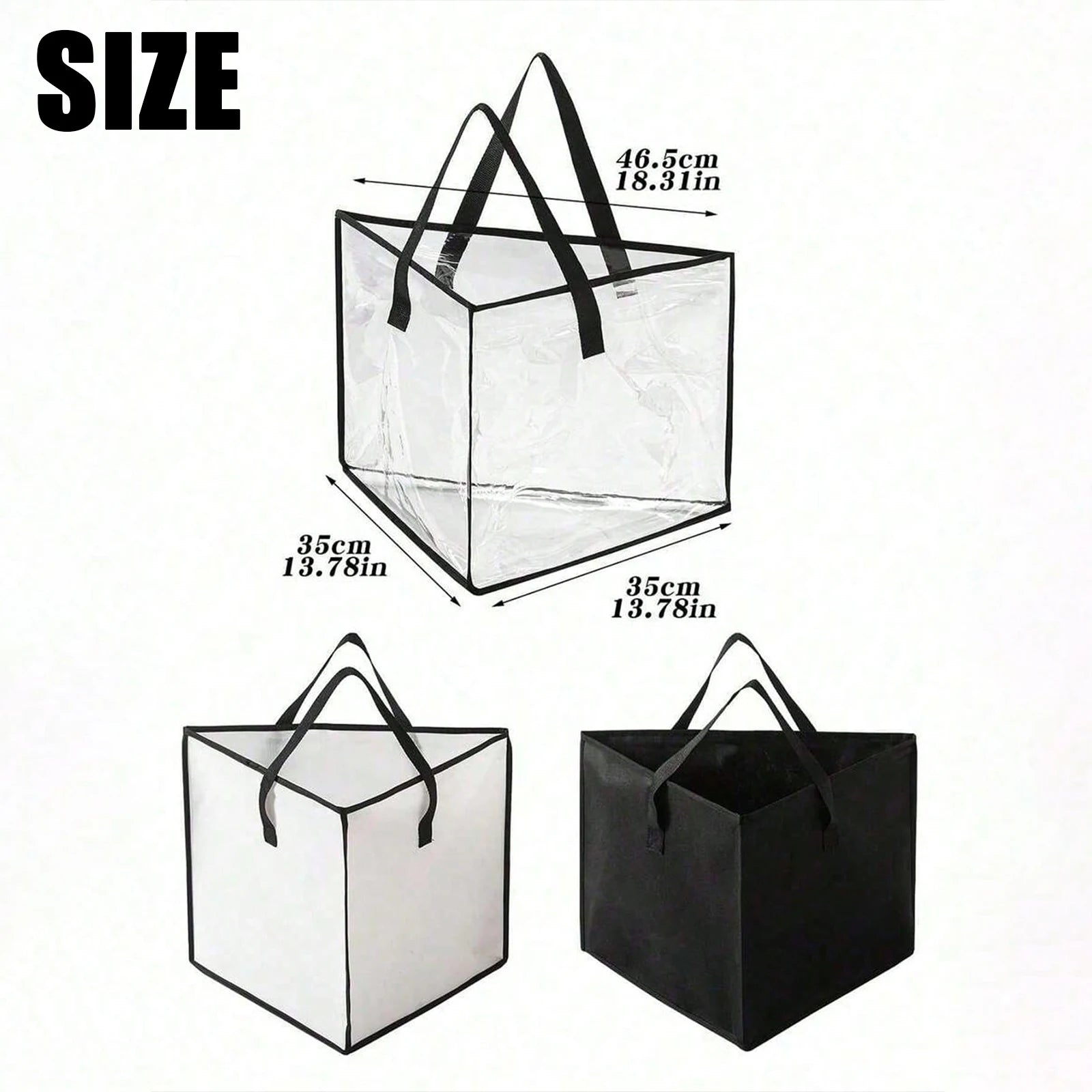 Clothes Hanger Organizer Large Capacity Triangle Storage Bag Foldable with Handle Space-Saving Clear Transparent for Wardrobe Ho Oasis Select