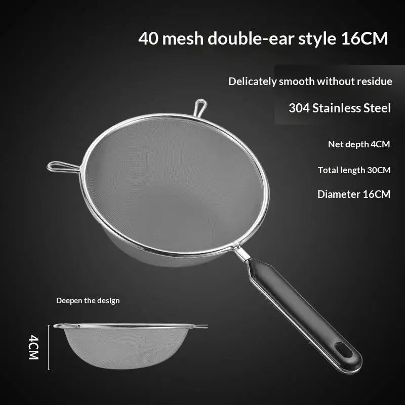 Ergonomic Kitchen Strainer with Non-Slip Handle & Hook Food Safe for Christmas Recipe Prep Fruit Vegetable Draining Oasis Select G
