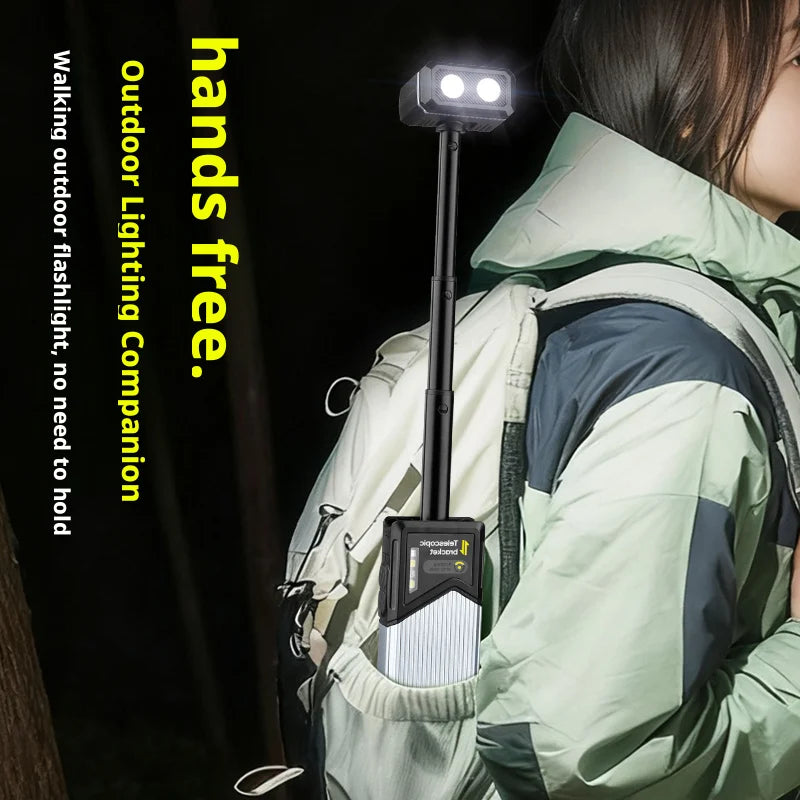 LED Magnetic Work Light Retractable 180° Rotatable Multi-Functional Flashlight for Outdoor Camping Inspection Oasis Select