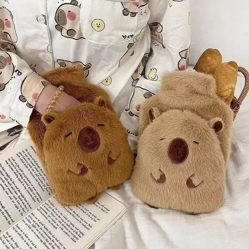 Capybara Hot Water Bottle 1000ml with Plush Cover | Hand Warmer