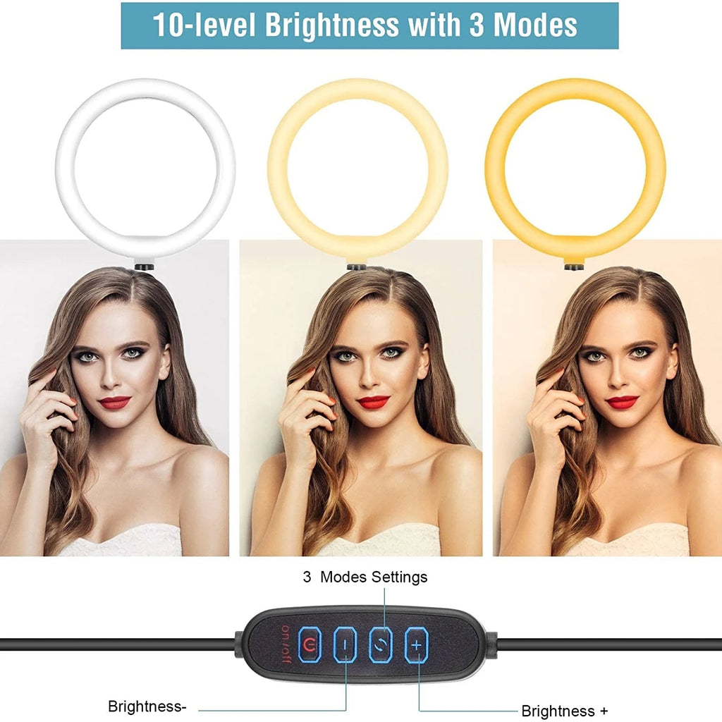 VeFly 10-Inch LED Ring Light | Bi-Color USB Selfie & Streaming